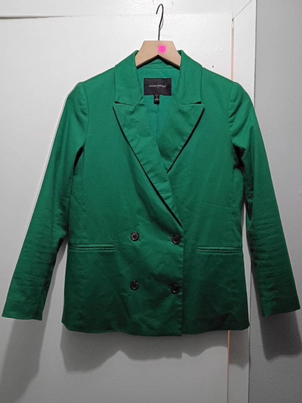 BANANA REPUBLIC FACTORY petite linen cotton double breasted blazer in green (2P)